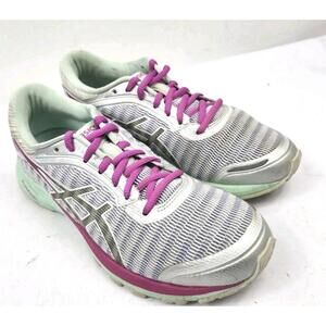 Asics Womens Dynaflyte Size 8.5 M Athletic Running Sneaker Shoes Silver Green